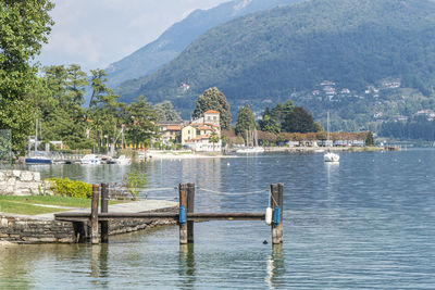 The promenade near the lake orta of pella