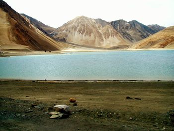 Scenic view of lake and mountains