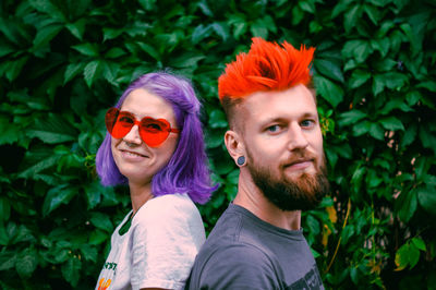 Portrait of smiling young couple