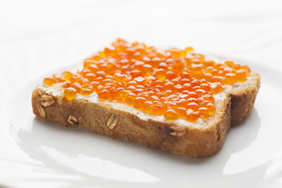High angle view of dessert in plate