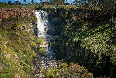 Scenic view of waterfall