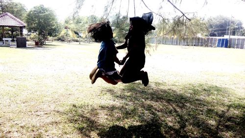 Woman standing on field