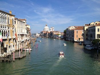 Boats in a city