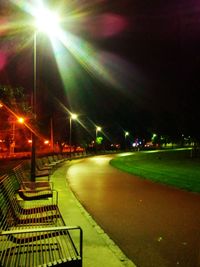 Illuminated street light at night