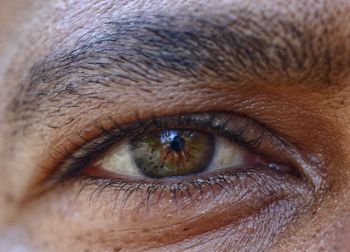 Cropped portrait of man eye