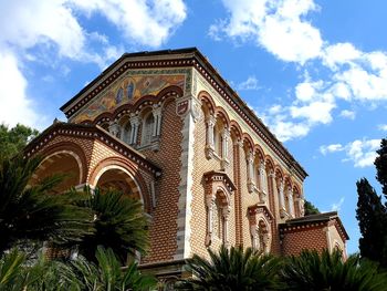 Low angle view of historical building against sky