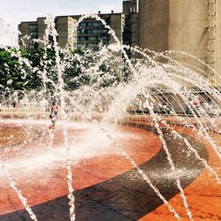 Fountain in front of building