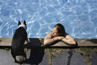 Woman in swimming-pool