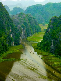 Scenic view of landscape and mountains