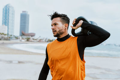 Man exercising outdoors