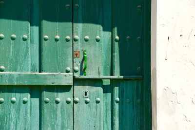 Full frame shot of closed metal door