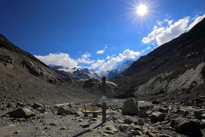 Scenic view of mountain range against sky