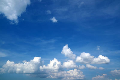 Low angle view of clouds in blue sky