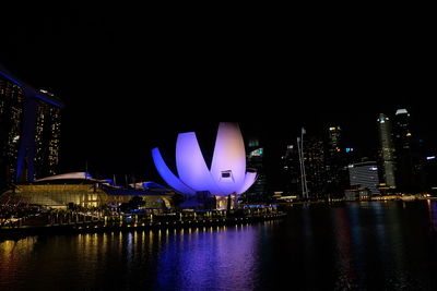 View of city at night