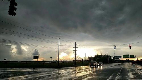 Road against cloudy sky