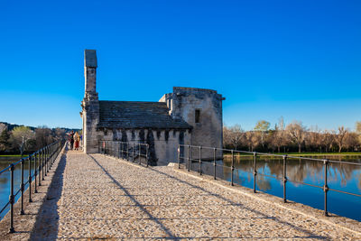 Historic building against clear blue sky