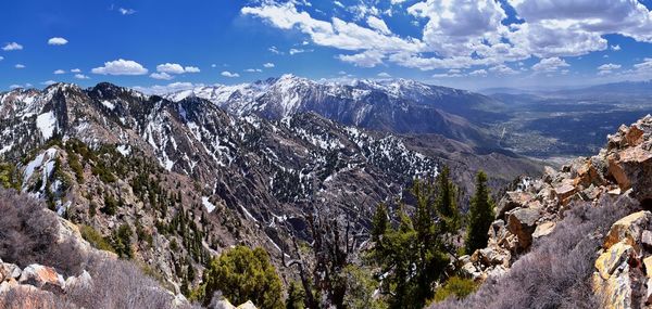 Wasatch front mount olympus peak hiking bonneville shoreline, rocky mountains, salt lake city, utah.