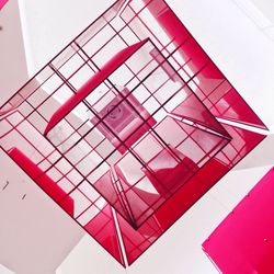 High angle view of paper flag on white wall