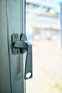 Close-up of metal door