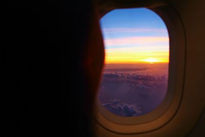 View of landscape through airplane window