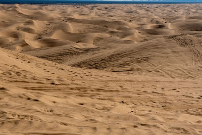 High angle view of sand dune