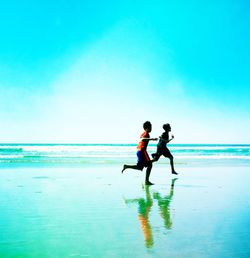 People enjoying at beach