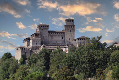 Low angle view of historical building against sky