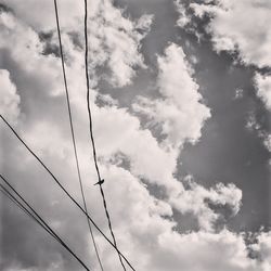 Low angle view of cables against sky