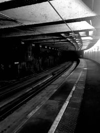 Empty railroad station platform