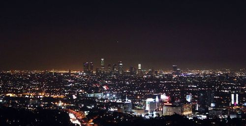 View of cityscape at night