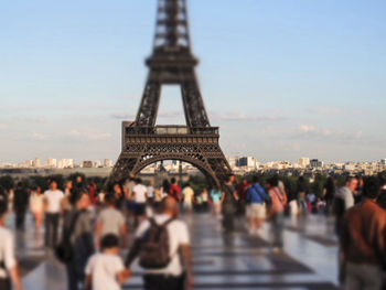 Tourists at eiffel tower