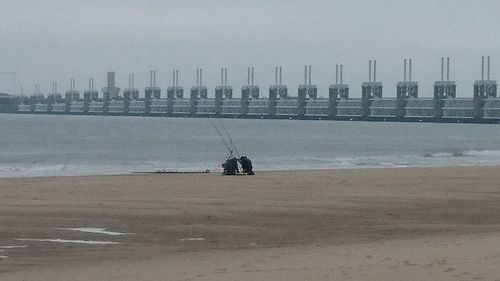 View of man on beach