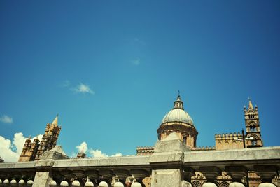 Low angle view of cathedral against blue sky