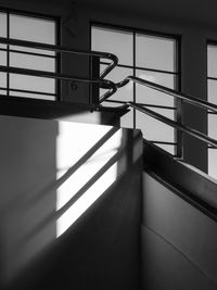 Shadow of railing on window