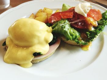 Close-up of served food