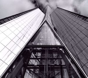 Low angle view of skyscraper against sky