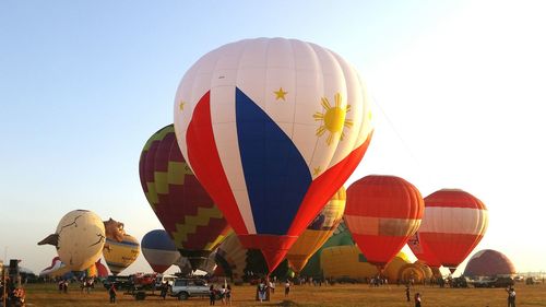Group of people in hot air balloons