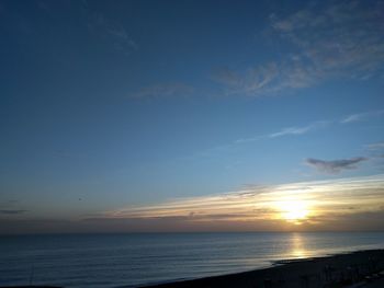 Scenic view of sea at sunset