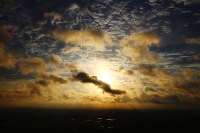 Scenic view of sea against dramatic sky