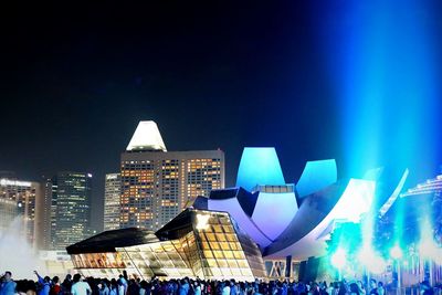 Illuminated cityscape at night