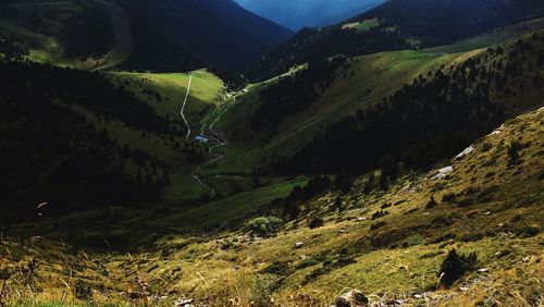 High angle view of valley