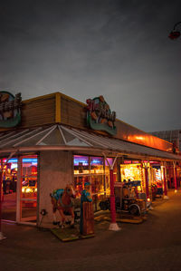 Illuminated built structure at night