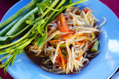 Close-up of meal served in plate