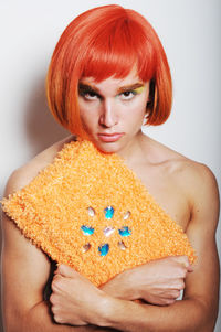 Portrait of woman holding ice cream