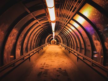 Empty illuminated tunnel