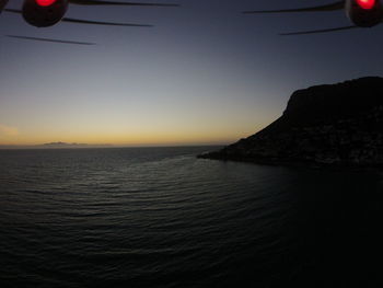 Scenic view of sea at sunset