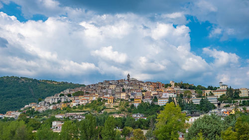 Panoramic view of townscape against sky