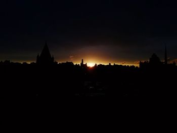 View of church at sunset