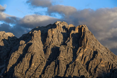 Tofane alps dolomite at sunrise, cortina, veneto, italy