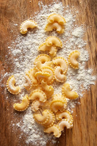 High angle view of bread on table